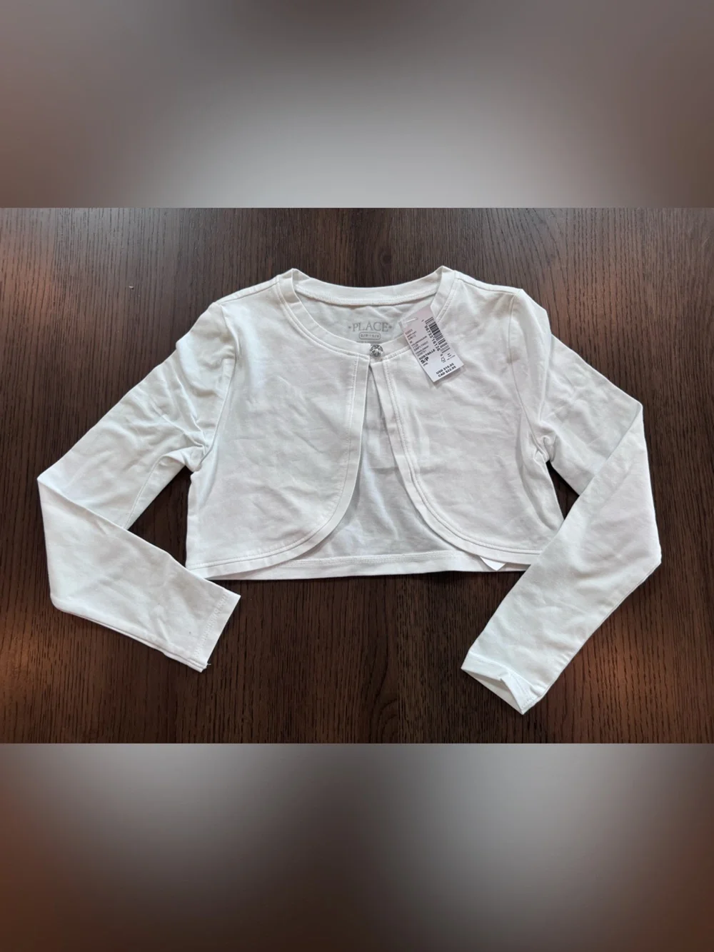 NWT The Children's Place White Girls Cropped Bolero - Small 5/6